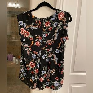 Pleione floral black Blouse size S